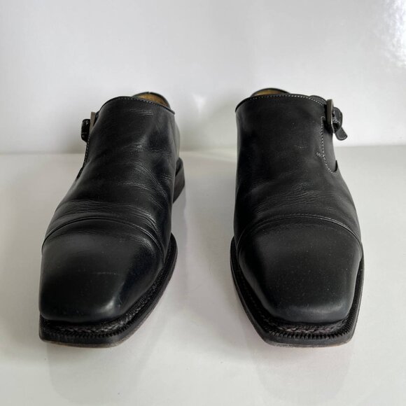 Brecos Made in Italy – Black Leather Monk Strap Dress Shoes (Size EU 42 / US 9) - Picture 5 of 10